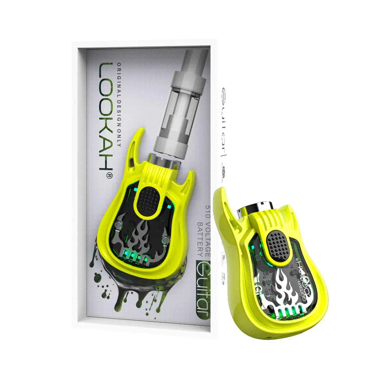 preheating vape battery Lookah Guitar 350mAh VV 510 Cartridge Preheat - Alternative pods zenithdessert Flavours:Juicy Peach - 20mg Nicotine ELFBAR ELFX Pro Classic