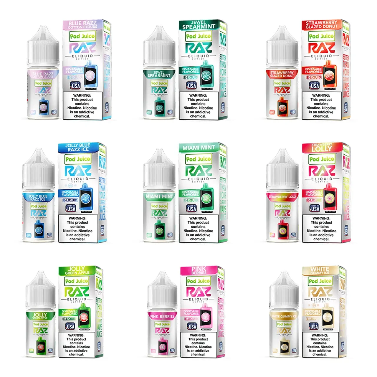 raz salt nic flavors POD Juice x Series Nicotine E-Liquid 30ML - Alternative pods Flavors:Lime Sparkle 3% doctor p the blu spot smoke