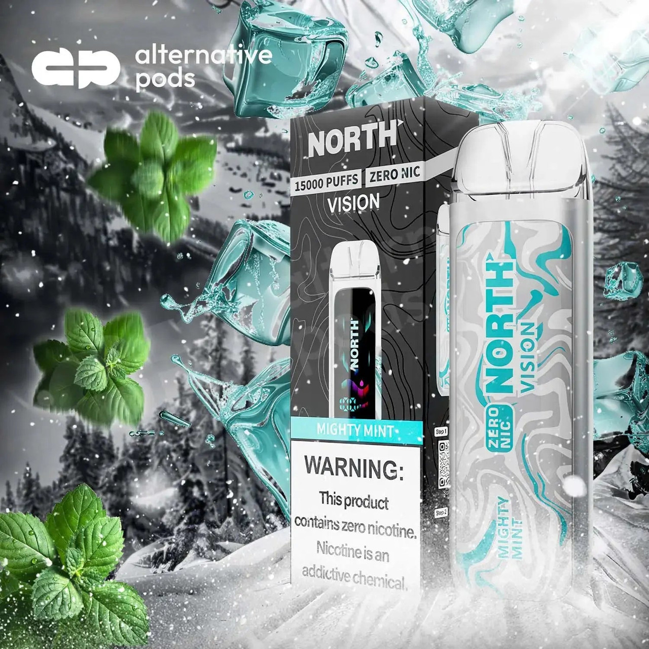 zero nicotine mint vape North Vision 15K Disposable - Alternative pods off-stamp sweet cube Variant:Strawberry Banana Dream Propaganda E-Juice Bundle 400ml