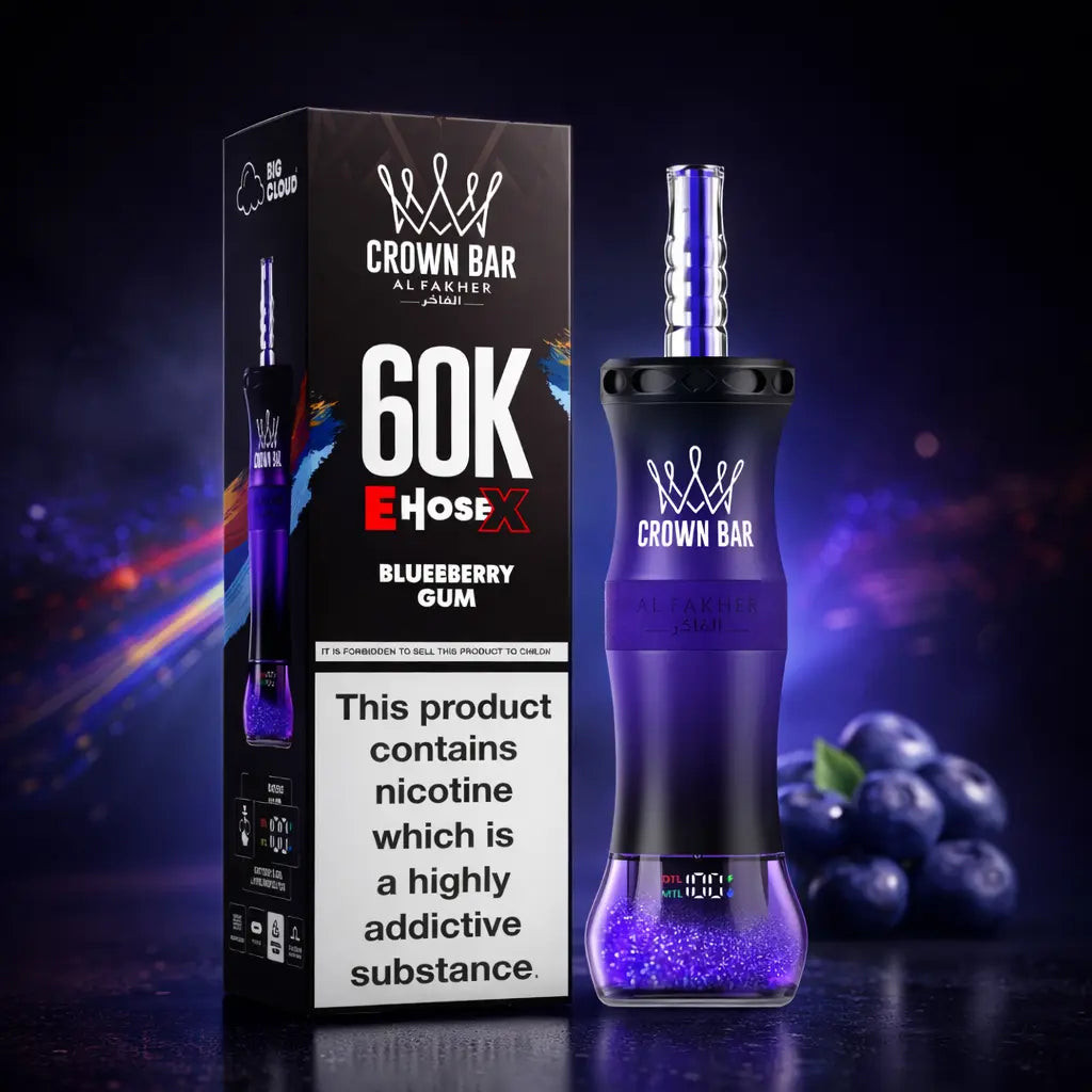 6mg vape disposable Al Fakher Crown Bar 60K E-Hose 60,000 Puffs cafb FLAVORS:STRAWBERRY KIWI ICE Uwell Caliburn G4 Mini