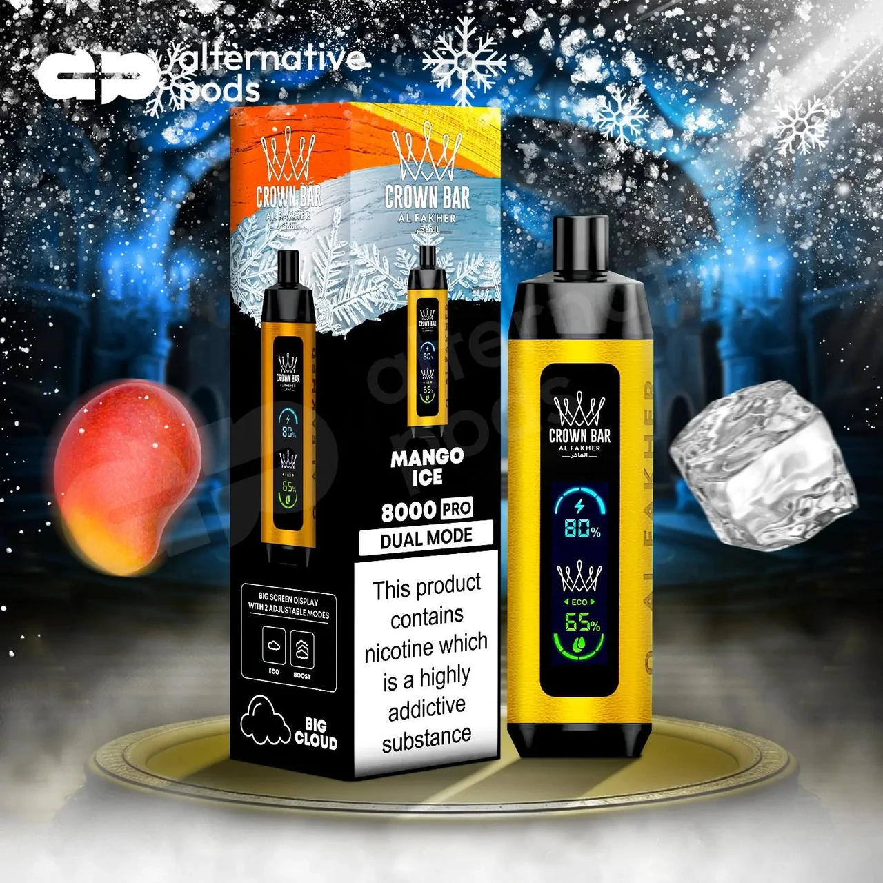 al fakher vape flavors list Crown Bar PRO 8K Disposable 8000 Puffs of Flavor VapeCloud - Best flavorful E.Magic HHC Vape Diverse soorten - 1ML Flavour:Unicorn Shake