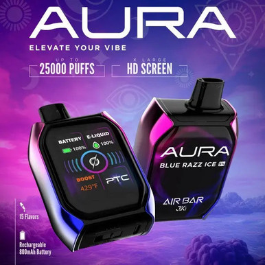 aura bar vape Air 25K Disposable Flavor:Green Apple Blast Aura Bar 10000 puff vape WARE HAUSE 5 Gram