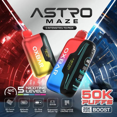 astro vape disposable OXBAR Maze 50K FLAVORS:TOASTED BANANA Sub Ohm Pod Kits JNR WindWhip 2 IN1