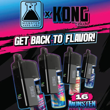 monster vape labs x kong 50k squonk disposable by Zilla - Alternative pods Flavors:Cherry Peach lemonade disposable vape kit foger gummy bear vape