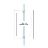 CRL Brushed Chrome 8" x 8" SQ Series Square Tubing Back-to-Back Pull Handles