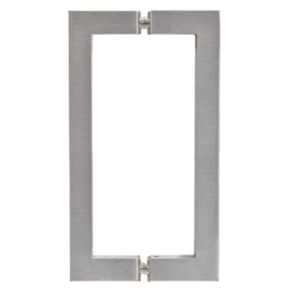CRL Brushed Chrome 8" x 8" SQ Series Square Tubing Back-to-Back Pull Handles