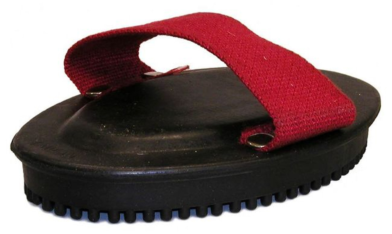 Rubber Curry Comb with  Handle Pinkstons Turf Goods