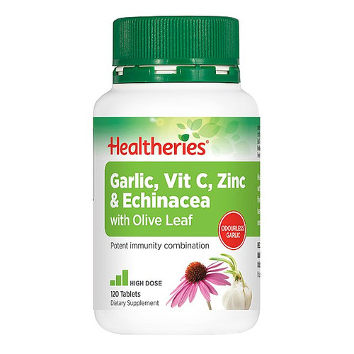 Garlic, Vitamin C, Zinc, Echinacea + Olive Leaf