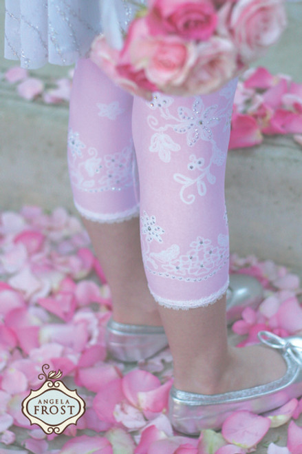 Girls Lace Icing with Sprinkles Leggings - Strawberry