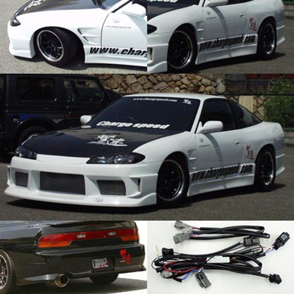 CS7072FK1 - Charge Speed 1989-1994 Nissan 240SX S-13 Conversion to S-15 Wide Body Complete Kit With OEM FRP Hood