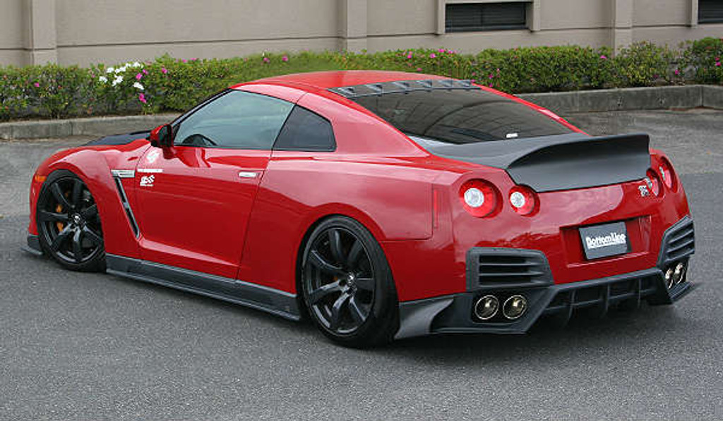 CS831FKF - Charge Speed 2012-2016 Nissan GTR All R35 Chuki FRP Complete Kit with Front Bumper (White Gel) with LED & Black FRP Lip with Under Diffuser & Black FRP Side Skirts & Black FRP Chuki Rear Skirt