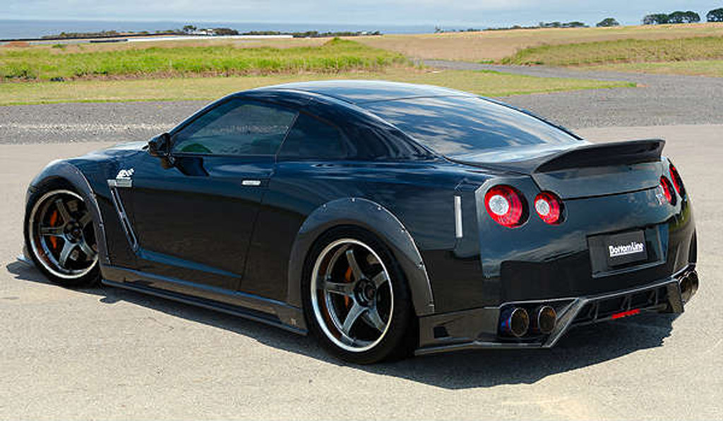 CS831RDCG - Charge Speed 2012-2016 Nissan GTR R35 Chuki Bottom Line Rear Bumper Diffuser Gloss Carbon