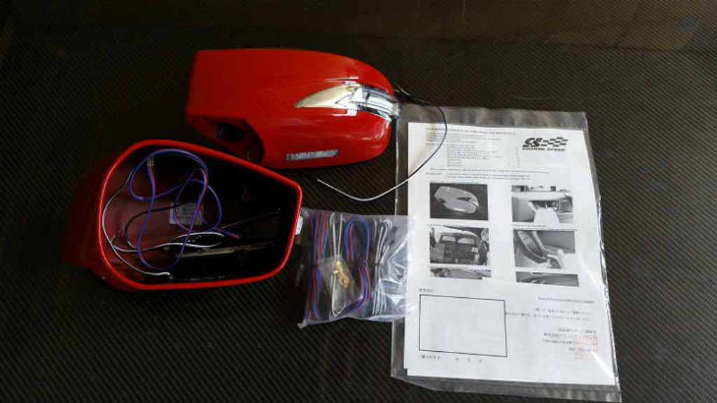 CS990ALMMR - Charge Speed 2013-2020 Subaru BR-Z ZC-6/ Scion FR-S FT-86 Door Mirror Frame With LED & DRL - Lighting Red/ Firestorm