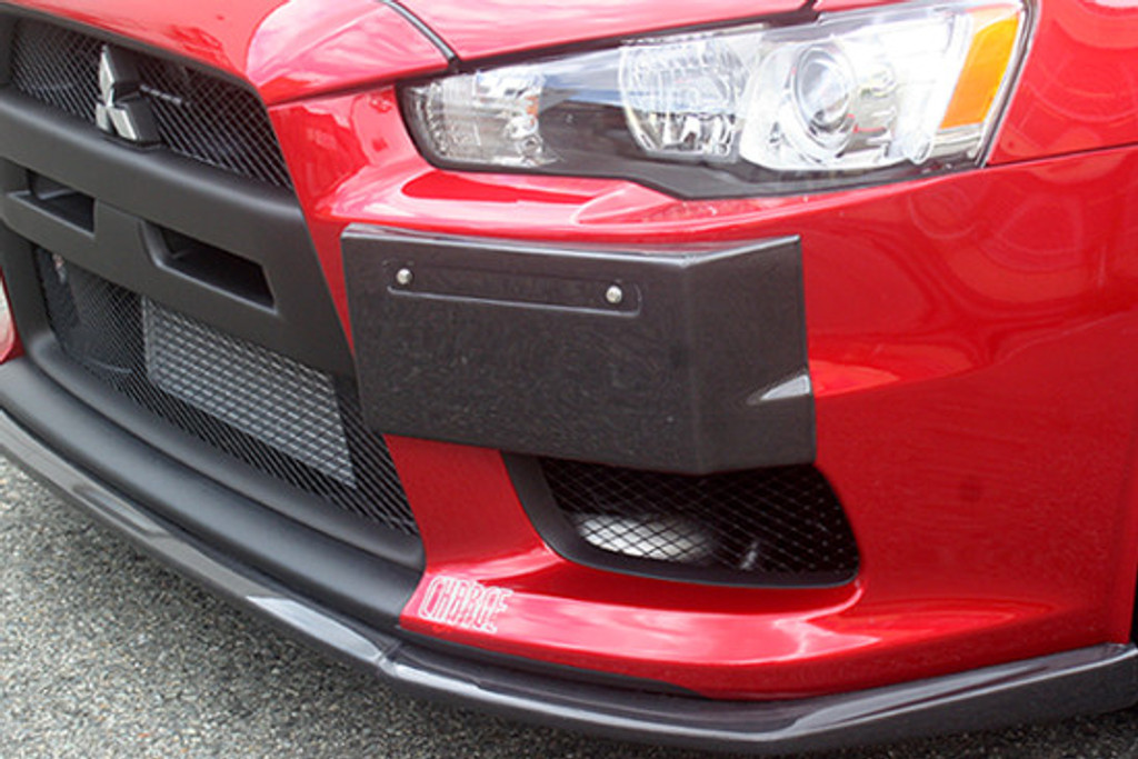 CS427LPGC - Charge Speed 2008-2017 Mitsubishi Lancer Evo X JDM Front License Plate Garnish Cowl Carbon