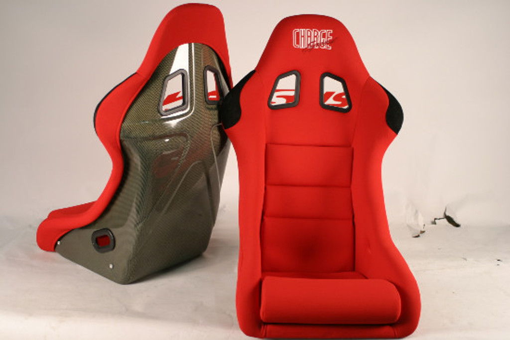 HK02O - Charge Speed Bucket Racing Seat Original Design Logo Shark Type Kevlar Red