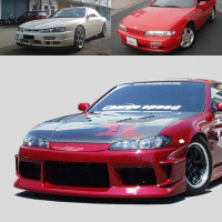 CS7074FK2 - Charge Speed 1995-1998 Nissan 240SX S-14 Conversion to S-15 Wide Body Complete Kit With Vented FRP Hood