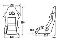 HK01 - Charge Speed Bucket Racing Seat Shark Type Kevlar Black