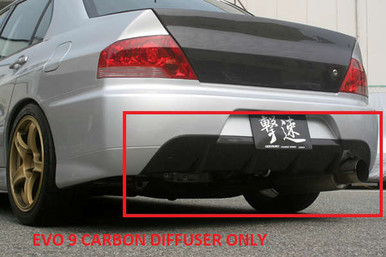 CS424RD9C - Charge Speed 2006-2007 Mitsubishi Lancer EVO IX Carbon Under  Diffuser For EVO 9 Sedan Rear Bumper