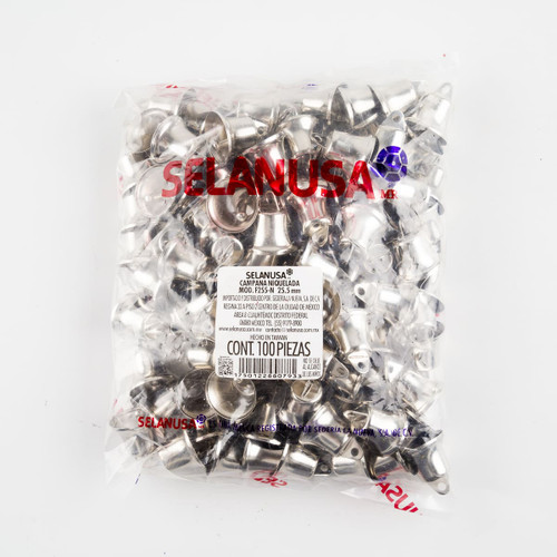 Campana Niquelada Taiwán #25.5 mm 100 pzas.
