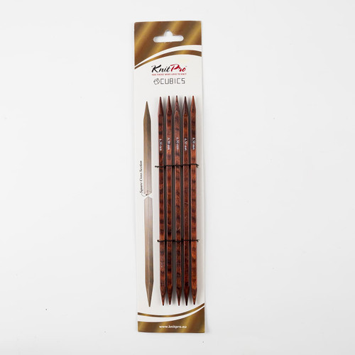 Aguja Recta de Madera Cubics de 20 cm con 2 Puntas 5 Pzas. No. 6.5 mm