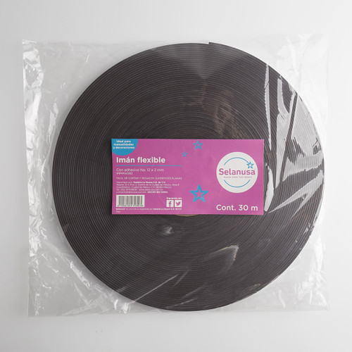 Imán Flexible con Adhesivo 30 m #12x2 mm Imán Flexible con Adhesivo 30 m #12x2 mm