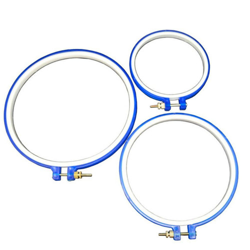 Aros de Plástico para Bordar con Tornillo 9 Juegos #5, 6.5 y 8"