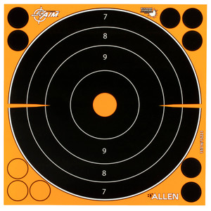Allen Company EZ Aim 8x8 Inch Adhesive Splash Reactive Bullseye Paper Targets (30 Pack)