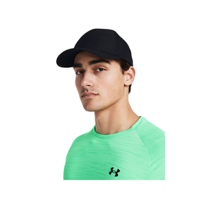 Under Armour Men's UA ArmourVent Stretch Fit Cap - Black / Castlerock, Small/Medium