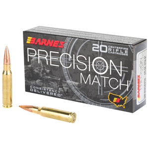 Barnes Bullets Match Grade .308 Winchester 175 Grain Open Tip Match Boat Tail Centerfire Rifle Rounds (20 Rounds per Box, 10 Boxes per Case) - Part #30818