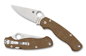 Spyderco Para Military 2 C81MPCW2 Pocket Knife with Micarta Scales and Compression Lock
