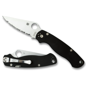 Spyderco Para Military 2 C81GS2 Serrated Fixed Blade Knife with Black Handle