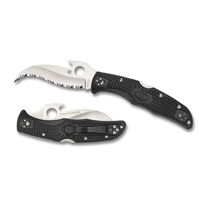 Spyderco Matriarch 2 C12SBK2W Folding Knife with Emerson Opening and Satin Serrated Wave Blade