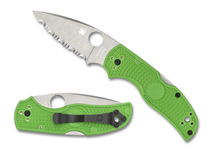 Spyderco Native 5 Salt Green LC200N Plain Edge - Lightweight and Corrosion-Resistant Folding Knife
