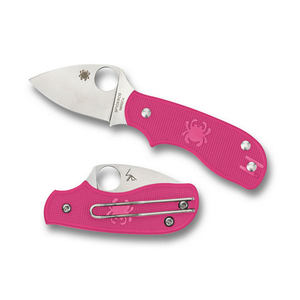 Spyderco Squeak C154PPN Pocket Knife with Pink Handle and Notched-Joint Blade