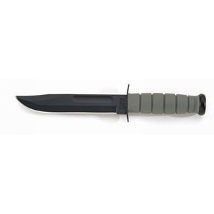Ka-Bar Fighting Utility Knife with Foliage Green Handle and Hard Plastic Sheath - Part Number 5011