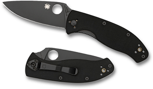 Spyderco Tenacious C122GBBKP Folding Knife with Black G-10 Handle and 8Cr13MoV Blade