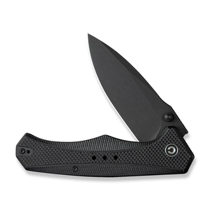 CIVIVI Photonix Folding Knife with 3.7-Inch Black Stonewashed 14C28N Blade and Coarse G10 Handle - Model C23081B-1