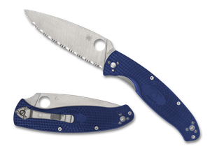 Spyderco Resilience C142PSBL Lightweight Folding Knife with CPM S35VN Steel, Blue FRN Handle