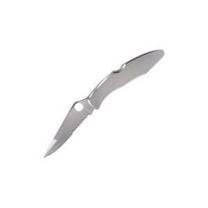 Spyderco Police Model Stainless C07PS - Durable Full Stainless Steel Handle with Combo Edge