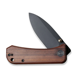 We Knife Banter Thumb Stud Knife with Wood Handle and CPM S35VN Blade – Model 2004K