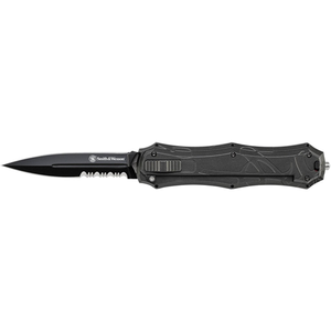 Smith & Wesson SWOTF9BS Assist Open OTF Knife with AUS8 Double-Edge Dagger Blade