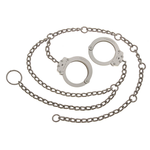 Peerless Handcuff Company Model 7002C Waist Chain with Oversized Handcuffs - Nickel Finish