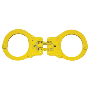 Peerless Handcuff Company Model 850C Hinged Handcuffs with Yellow Electrolytic Polyurethane Finish