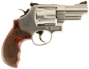 Smith & Wesson M629 Deluxe Large Frame Revolver with 3-Inch Barrel, 44 Rem Mag, Stainless Steel, Custom Wood Grips