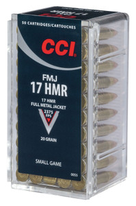 CCI 0055 17 HMR Full Metal Jacket Rimfire Ammunition - 20 Grain, 50 Rounds