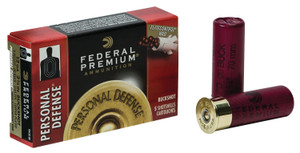 Federal Personal Defense Buckshot 12 Gauge 00 Buck, 2.75-inch, 9 Pellets, 1145 fps - 5 Rounds per Box