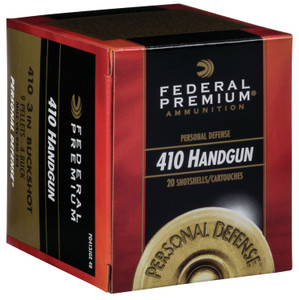 Federal Personal Defense 410 Gauge Buckshot, 3-inch, 4 Buck, 20 Rounds per Box