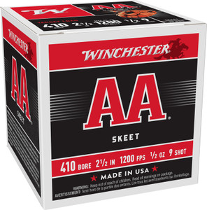 Winchester Ammo AA419 410 Gauge Lead Shotshells – 2.5-inch, 1/2 oz, #9 Shot for Sport Shooting
