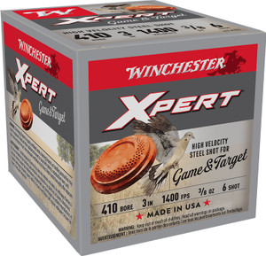 Winchester Ammo WE413GT6 Xpert STL 410 3-Inch High Velocity Shotshells, 6 Shot Size, 3/8 oz, 1400 fps, 25 Rounds per Box