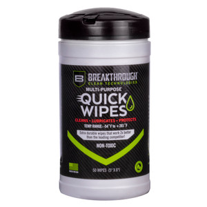 Breakthrough Clean Technologies BCT Synthetic CLP Quick Wipes - 50 Count Multi-Purpose Cleaning, Lubricating & Protecting Wipes